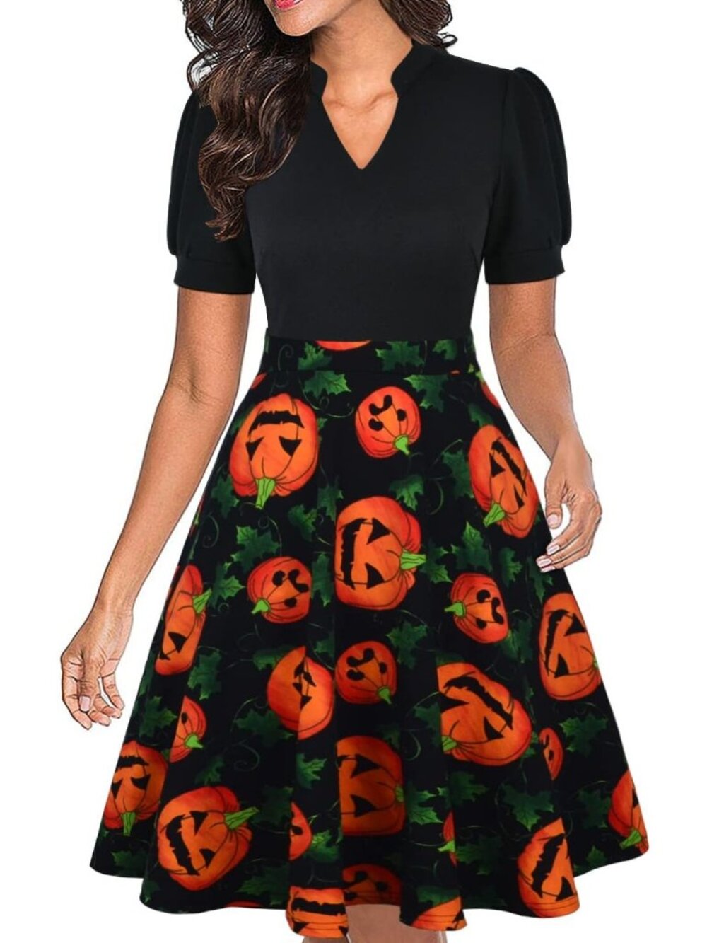 Men's Pumpkin V Neck Summer Short Sleeve Semi Formal Fit Zipper Dresses